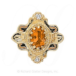 GS345 CIT/D - 14 Karat Gold Slide with Citrine center and Diamond accents 